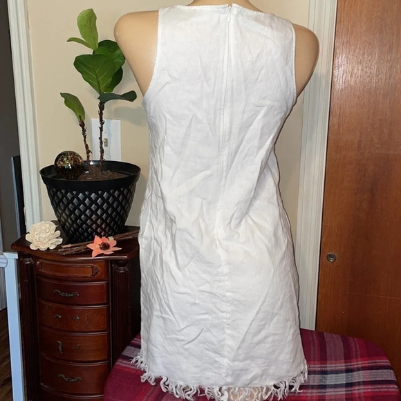 Victoria Sophia women’s Medium dress mini white linen sleeveless concert bride - Picture 7 of 11